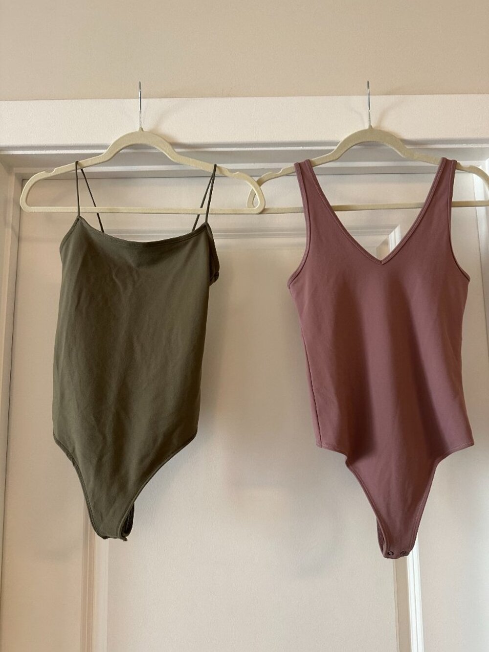 Abercrombie & Fitch | Soft A&F Collection | Seamless | Green and Mauve Bodysuits